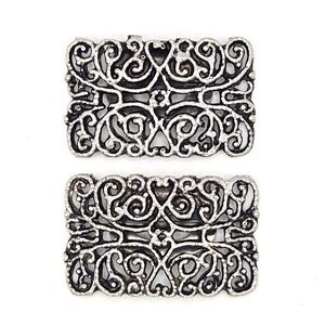 Vintage Tiptoe Silver Tone Filigree Shoe Clips Scrollwork Art Deco‎ Style Pair